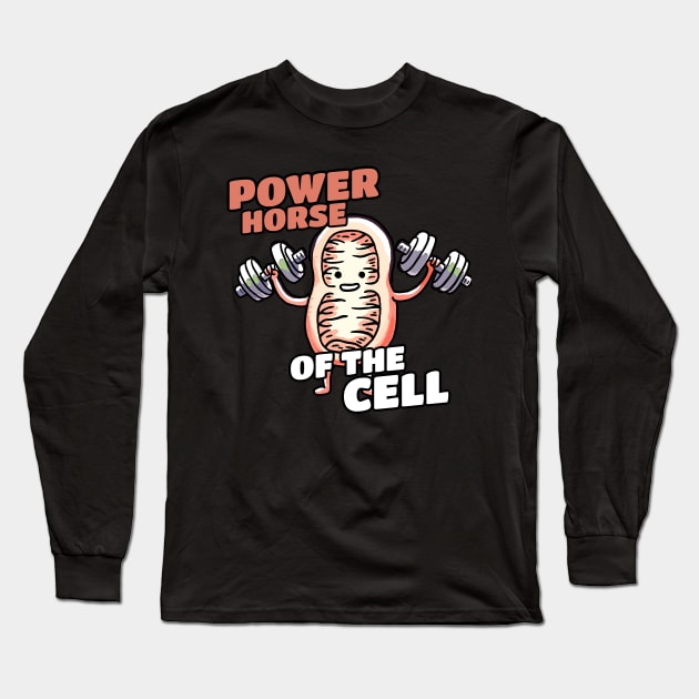 Power Horse of the Cell Biologist Design Long Sleeve T-Shirt by DoodleDashDesigns